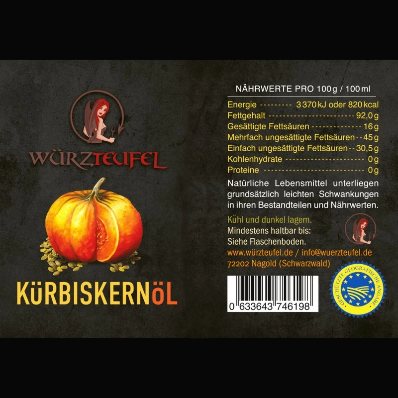 Kürbiskern-Öl, kaltgepresst