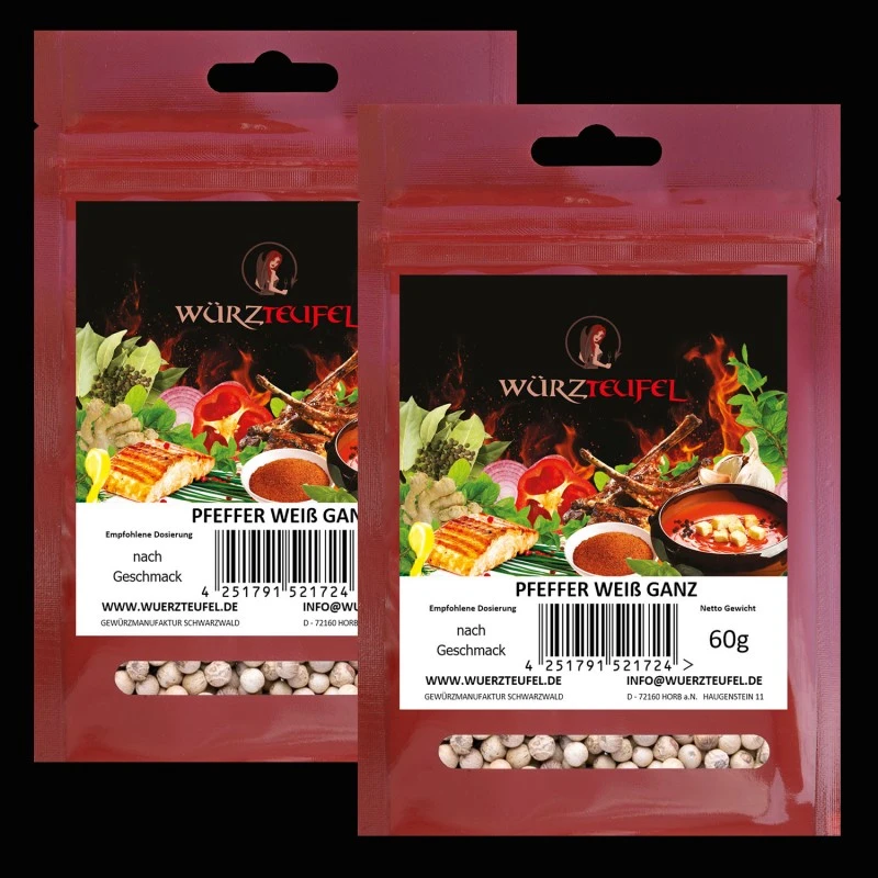 Pfeffer weiß, ganz