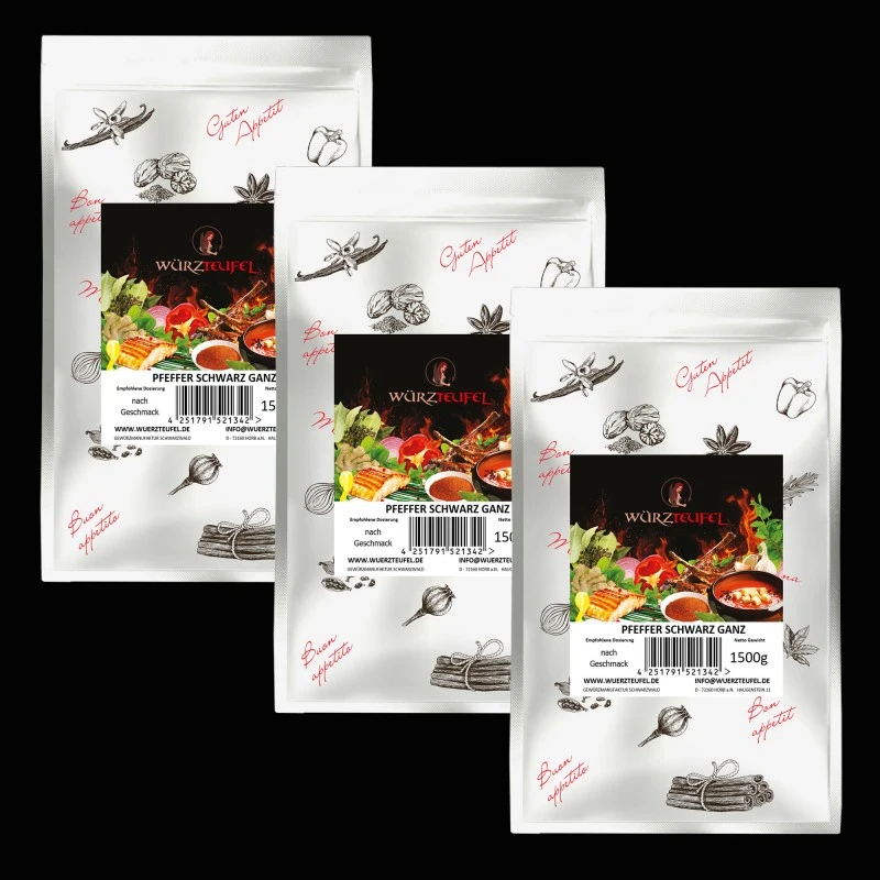 Pfeffer schwarz, ganz