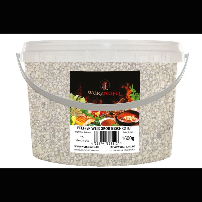 Pfeffer weiß, grob geschrotet (Steakpfeffer)