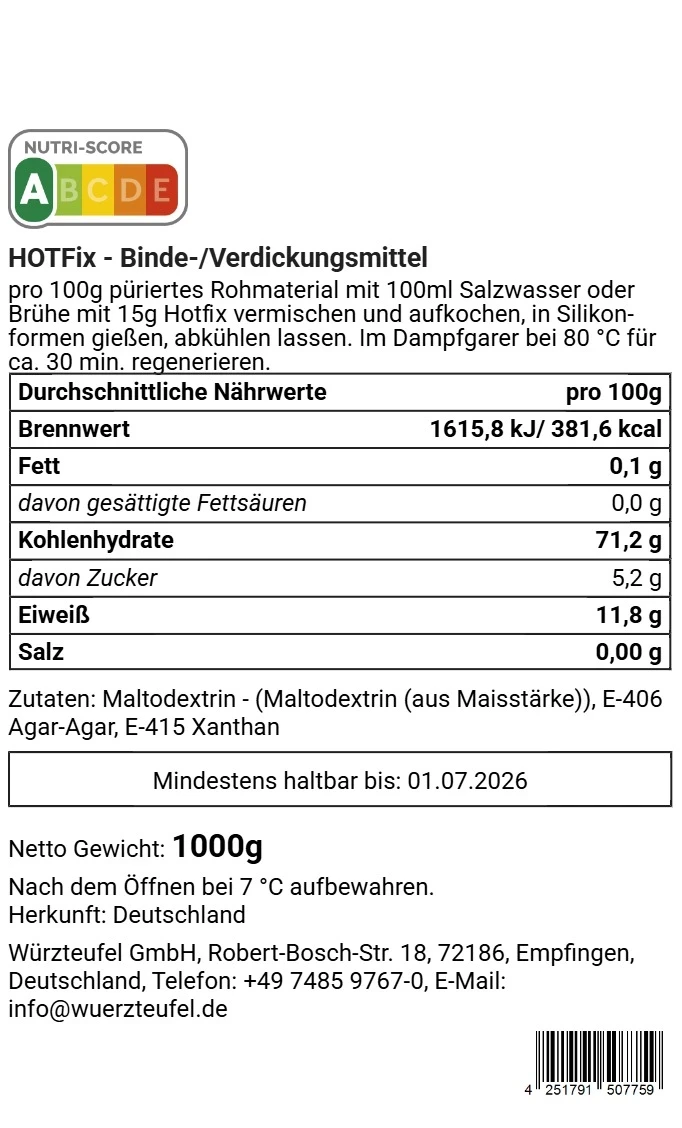 HOTFix - Binde-/Verdickungsmittel